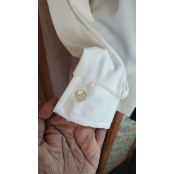 1970's Sears Cream Button-up Blouse - Deadstock - Picture 9 of 11